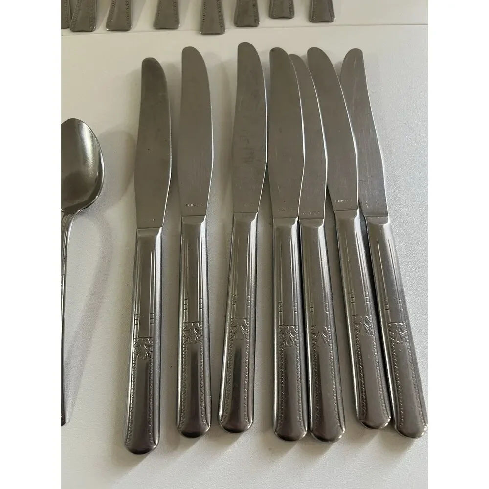 VTG Set Of 32 SILCO International Dignity Stainless Steel Flatware Made In USA